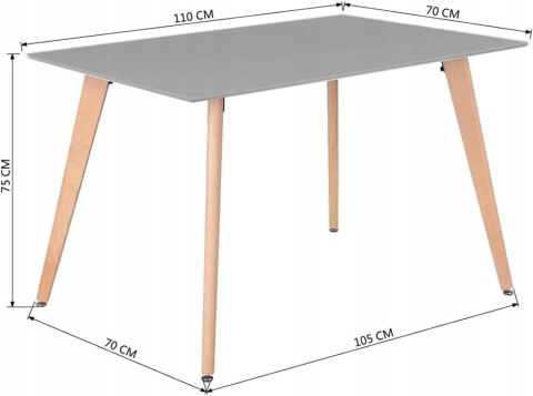Nowoczesny stół do jadaln Shally Dogan Dining Table 110 x 70 cm