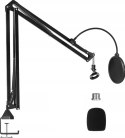 TONOR Stojak na mikrofon, rozszerzone ramię przegubowe z filtrem pop, adapt