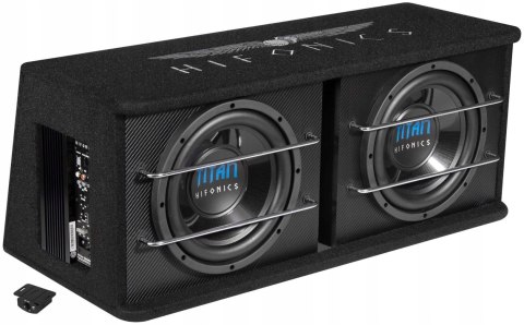Aktywna skrzynia basowa HiFonics TDA250R 2x25cm 600W subwoofer + wzmacniacz