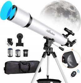 Alkinshue 70/600 - teleskop refraktorowy dla początkujących bogate wypos.