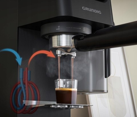 Ciśnieniowy Ekspres kolbowy do kawy pojemnik na mleko Grundig KSM5330 (P)