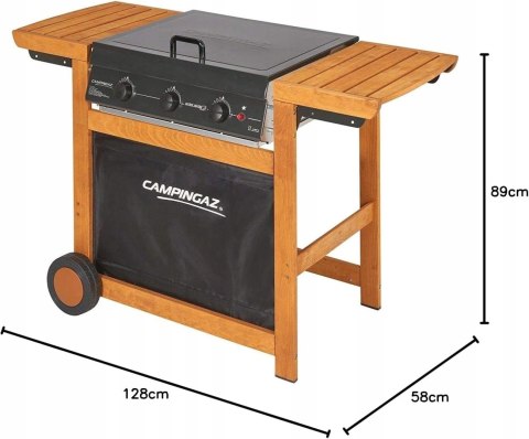 Grill ogrodowy gazowy CAMPINGAZ Adelaide 3 Woody L BBQ 300 14 kW 60 x 42 cm
