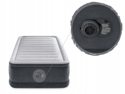 Materac dmuchany jednoosobowy łóżko do spania z pompką 230V Intex 64412ND