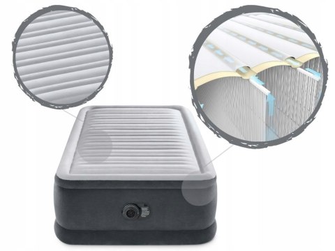 Materac dmuchany jednoosobowy łóżko do spania z pompką 230V Intex 64412ND