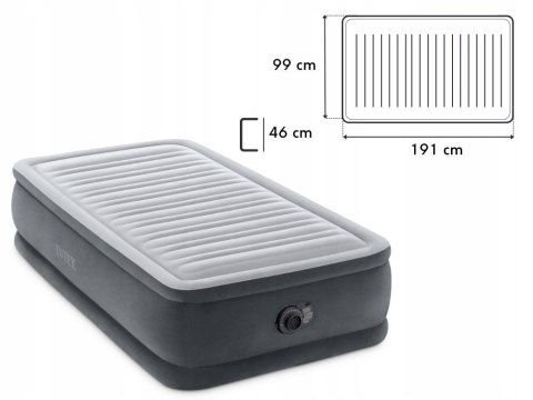 Materac dmuchany jednoosobowy łóżko do spania z pompką 230V Intex 64412ND