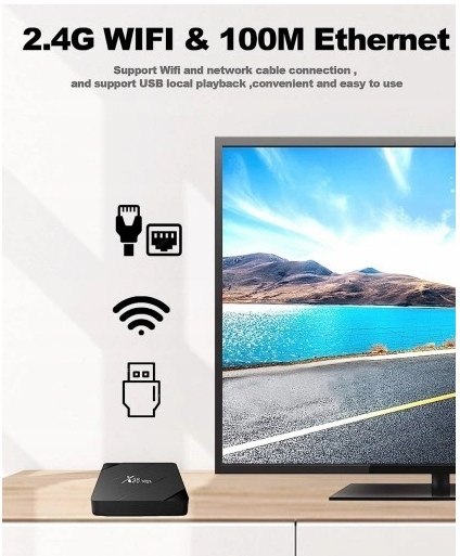 PUERSIT TV BOX SMART TV ANDROID TV ULTRA HD 4K HDR WIFI 96MINI + PILOT