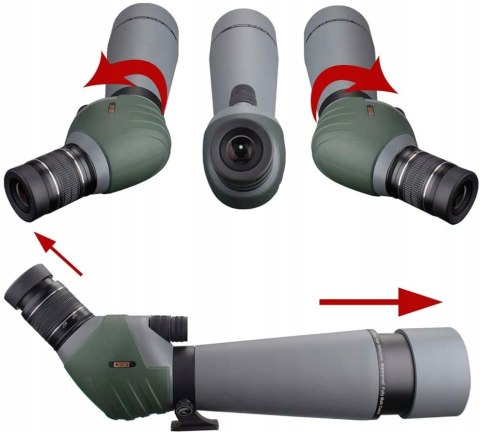 Gosky ED Luneta punktowa z podwójną ostrością z 20-60 x 80 mm z adapterem