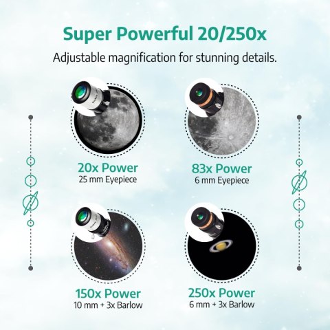 Slokey 50080 - teleskop refraktorowy 500/80 mm z torbą i adapterem smartfon