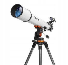 Teleskop Astronomiczny MEEZAA 70700 70mm 700mm 210x Azymutalny Barlow Biały