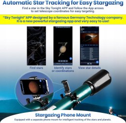 Teleskop refraktor ESSLNB 80/700 mm AZ statyw Barlow obserwacje nieba