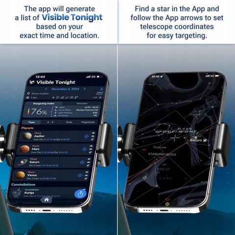 Teleskop refraktor ESSLNB 80/700 mm AZ statyw Barlow obserwacje nieba