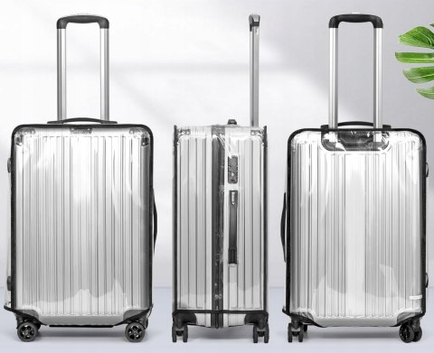 2x POKROWIEC OCHRONNY NA WALIZKE ETUI PRZEZROCZYSTE 26 CALI 58-46-31cm