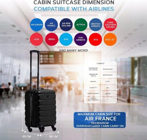 Flight Knight Walizka twarda kabinowa ABS Luggage-Jet2 36 l