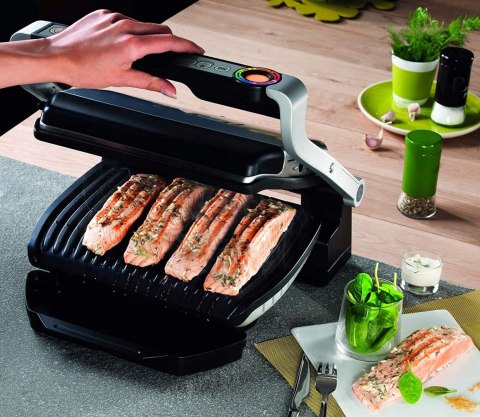 Kontaktowy grill elektryczny Tefal OptiGrill GC705D16 srebrny/szary 2000 W