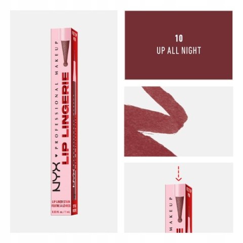 NYX MAKEUP Lip Liner Stain konturówka do ust z tintem 10 Up All Night 1ml