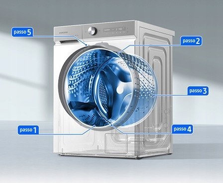 Pralka Samsung WW11BB744DGW AI EcoBubbleo klasie energetycznej A, biała