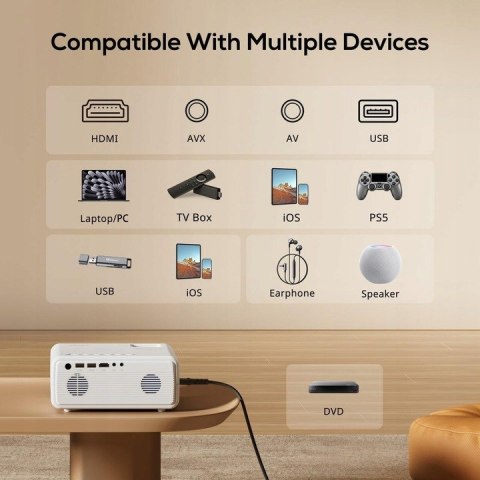 Projektor AKIYO O7 biały