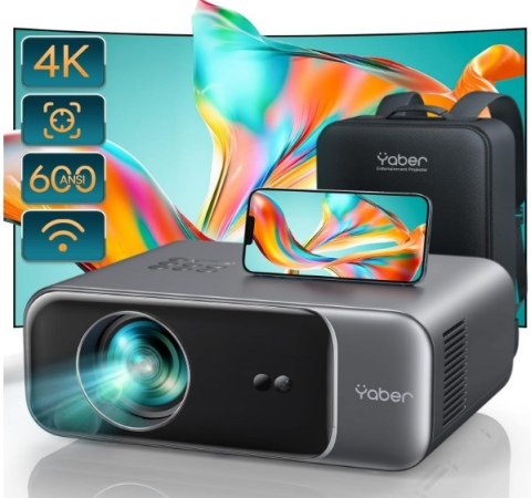 Projektor z WiFi 6 i Bluetooth YABER Pro V9 szary Rozmiar Standard