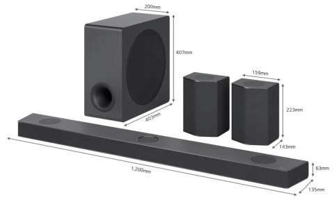 Soundbar LG DS95QR 9.1.5 810 W czarny