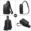 FANDARE Plecak na ramię sling bag granatowy 31 cm miejski kompaktowy USB