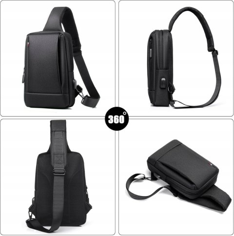 FANDARE Plecak na ramię sling bag granatowy 31 cm miejski kompaktowy USB