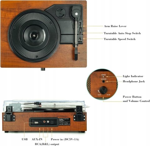 Gramofon Mersoco Gramofon wielokolorowy