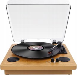 Gramofon VIFLYKOO Bluetooth z 2 głośnikami stereo 33/45/78 obr Kolor drewno