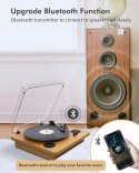 Gramofon VIFLYKOO Bluetooth z 2 głośnikami stereo 33/45/78 obr Kolor drewno