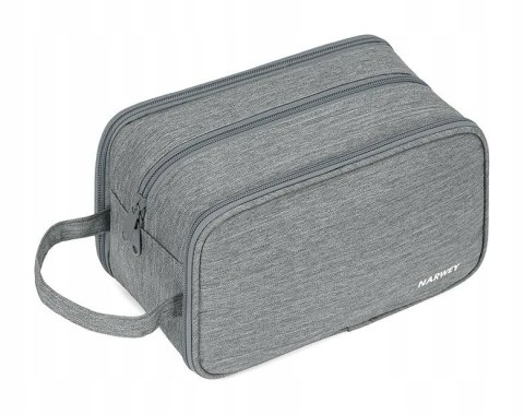Kosmetyczka Narwey organizer podróżny szara 25x13x15 cm POJEMNA