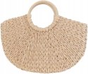 Torba pleciona w stylu boho, przenośna, damska torba ze słomy 40 X 24 cm