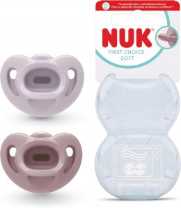 NUK FIrst Choice Soft Smoczki dla niemowląt 0-6 miesięcy 2 sztuki