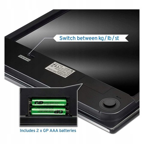 Cyfrowa Waga Łazienkowa Etekcity EB4074S Szklana 180kg Dokładna LCD Srebrna