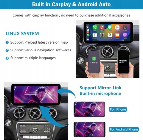 Nineton Radio Samochodowe 12,3" do 2015-2018 Mercedes BenzGLA CLA W176 C117