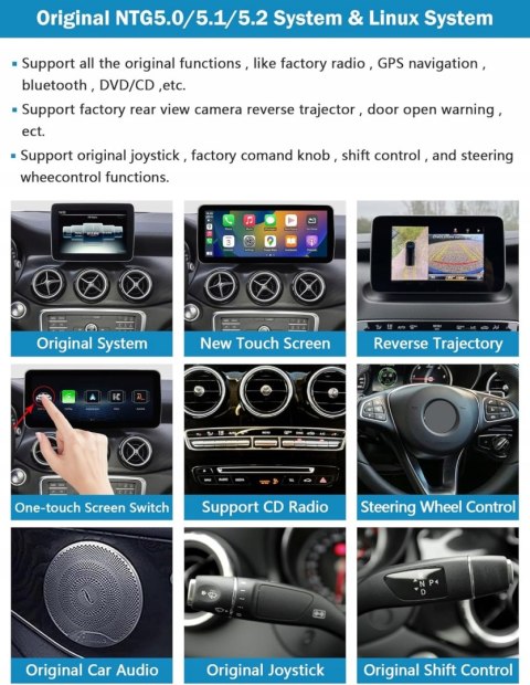Nineton Radio Samochodowe 12,3" do 2015-2018 Mercedes BenzGLA CLA W176 C117