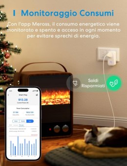 Gniazdo Elektryczne zdalnie sterowane Meross biały