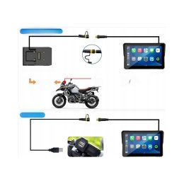 Ekran motocyklowy Carpuride W702B Pro 7'' bezprzewodowy CarPlay Bluetooth