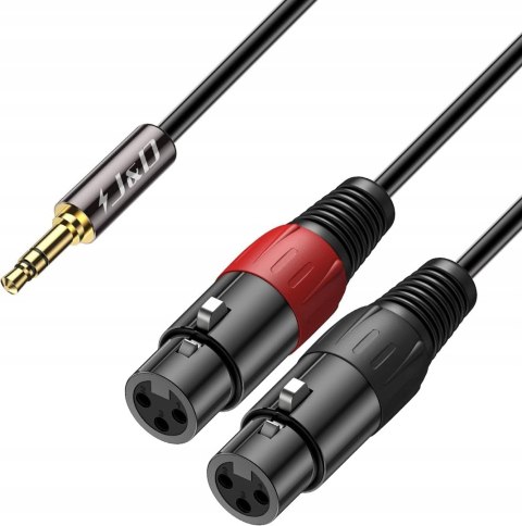 J&D Kabel rozdzielający 3,5 mm 1/8 cala do podwójnego XLR Y