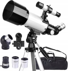 Misilmp 40070 Teleskop Refraktor 70/400 Barlow + Adapter Smartfon + Torba