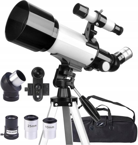 Misilmp 40070 Teleskop Refraktor 70/400 Barlow + Adapter Smartfon + Torba