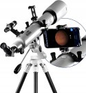 Teleskop refraktor ESSLNB 80/700 mm AZ statyw Barlow obserwacje nieba