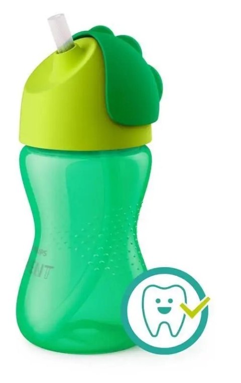 Kubek do nauki picia Philips Avent silikonowy zielony 300 ml ze słomką