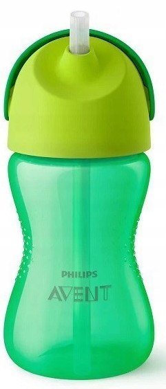 Kubek do nauki picia Philips Avent silikonowy zielony 300 ml ze słomką