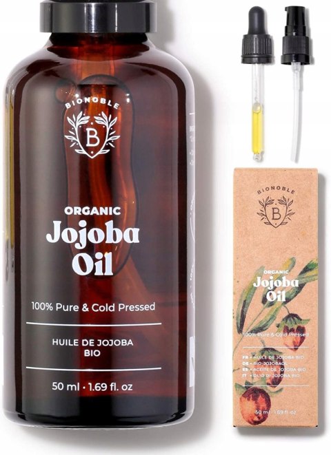 Organiczny Olej Jojoba 100% Czysty Naturalny Twarz Włosy Ciało 50 ml