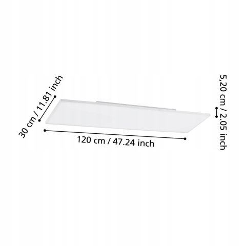 TURCONA-Z Plafon LED RGB+TW biały 120x30 cm
