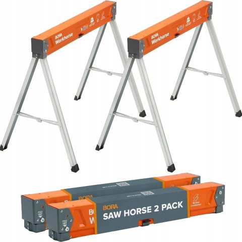 BORA Workhorse XT Saw Horses 2 Pack Składana para ciężkich koni piłowych