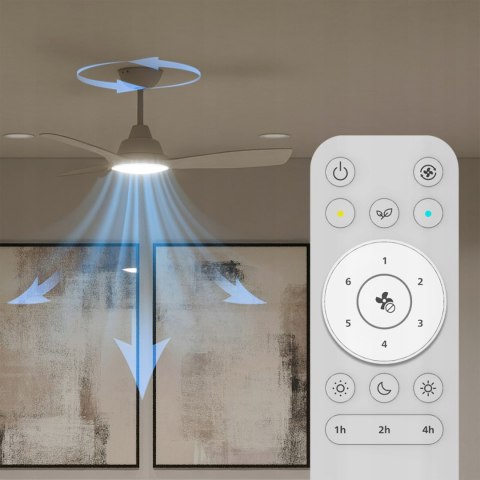 LAMPA SUFITOWA LED z WIATRAKIEM WENTYLATOR SUFITOWY 106cm FIXED BLADE