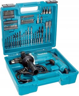 Wiertarko wkrętarka udarowa Makita HP1631KX3 710W + 74 akcesoria