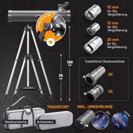 Adler Focus 76700 Teleskop Newton 76/700 Barlow + Adapter Smartfon 2024