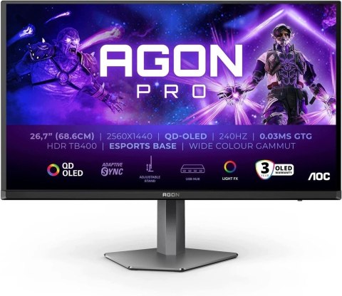 Monitor Gamingowy AOC AG276QZD2AM 27 cali 240 Hz OLED WQHD G-Sync Czarny