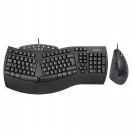 Perixx PERIDUO-512B Ergonomiczny Zestaw Klawiatury i Myszy USB